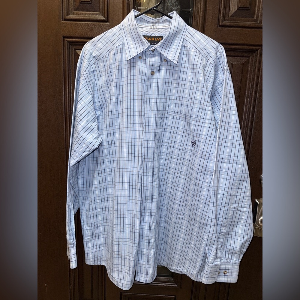 Ariat Men's Light Blue Checkered Shirt